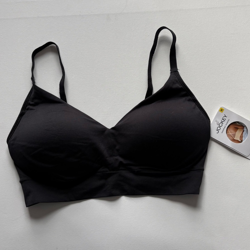 NWT Women's Jockey Black Seamfree Bralette Size Medium